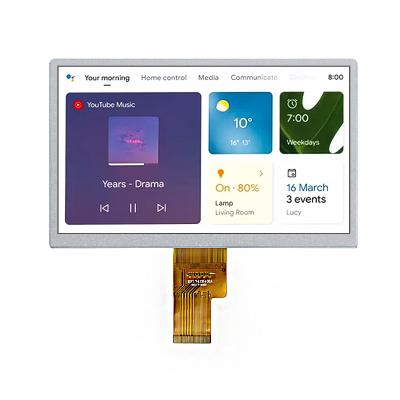 Affichage LCD TFT de 7 pouces avec résolution 1024*600 et interface LVDS à 40 broches