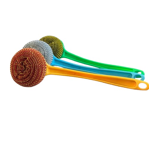 Brosse de nettoyage en acier inoxydable avec manche ergonomique