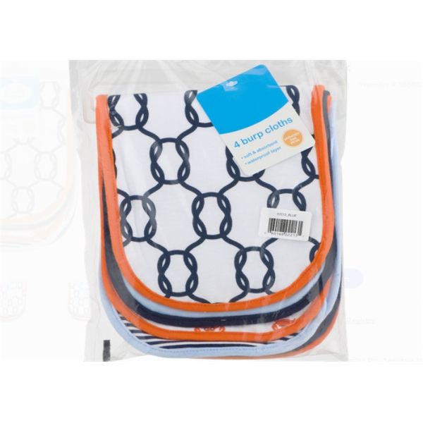 Pink Baby Girl Burp Cloths With PEVA , 4 Pack Baby Dribble Cloths Waterproof