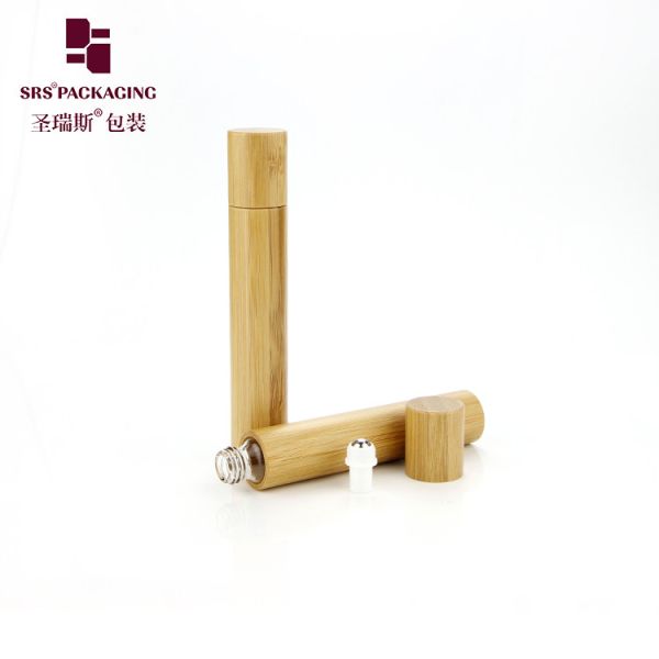 In Stock 15ml Empty Bamboo Roller Bottle With Bamboo Screw Cap Inner Glass Bottle For Perfume Essential Oils