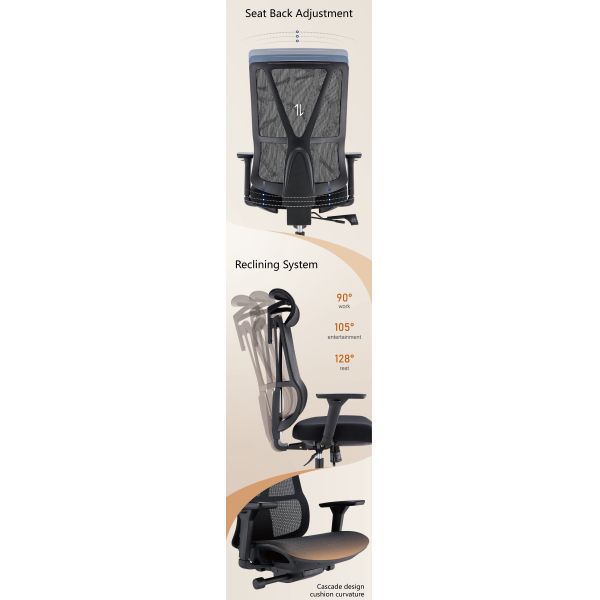 Manufacturer Comfortable High Back Ergonomic Computer Chair Adjustable Full Mesh Swivel Executive Boss Manager Office Chairs