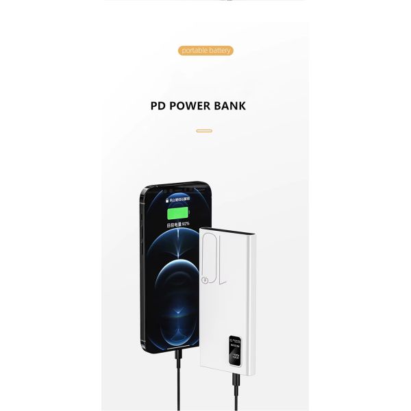 Exterior portátil 10000mah PowerBank LED Display PD QC3.0 22.5W Carga rápida Bancos de energía delgados 10000mAh Cargador USB-C para iphone 15