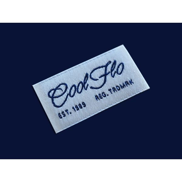Personalized Woven Apparel Brand Name Labels End Folded Main Labels For Clothing