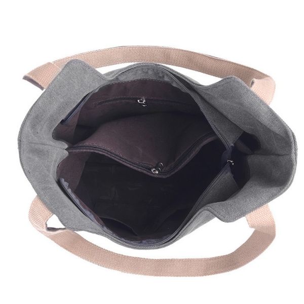 Cotton canvas spring new Korean women casual shoulder bag large capacity shopping bag