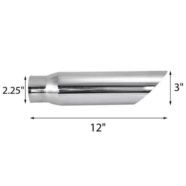 SS304 2.5in Inlet 3in Outlet Exhaust Tail Tips Straight Pipe Exhaust Tips