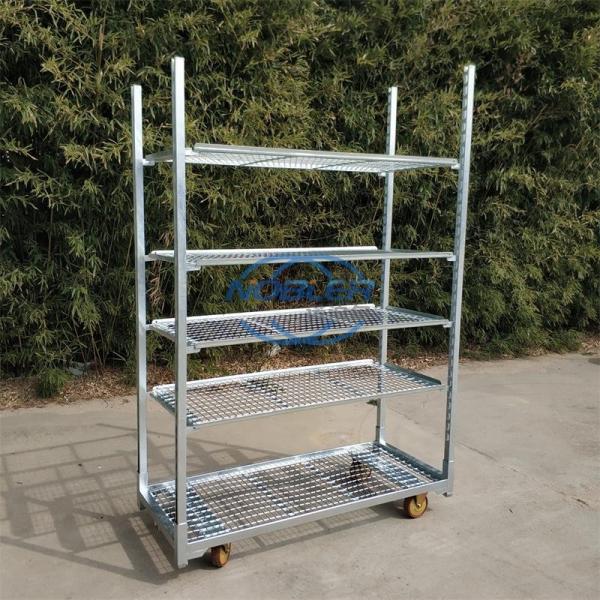 Rubber Wheels Danish Flower Trolley Metal Sheet Layer Waterproof and Durable for Easy Transport