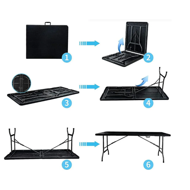 Foldable Outdoor Furniture Dining Set With Handle And Imitated Rattan Material