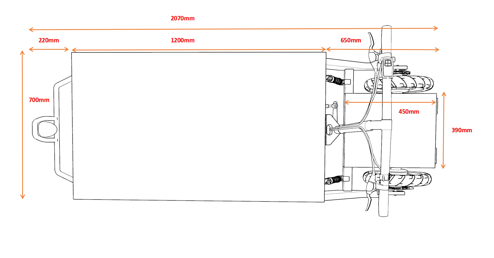 Воздух охладил электрическую нагрузку тележки 300kg велосипеда пива скутера