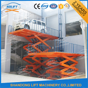 10M 2.5T Full Rise Pit Mounted Hydraulic Scissor Car Lift High Rising