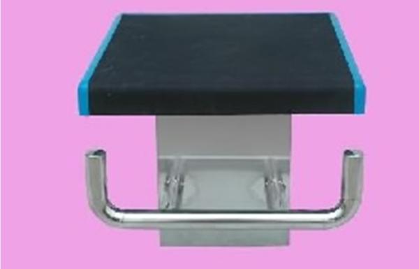 Swimming pool equipment starting platform / diving board with non-slip material