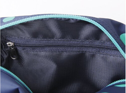 Multi Colored Compact Zipper Pencil Bag Ladies Cosmetic Pouch Polyester