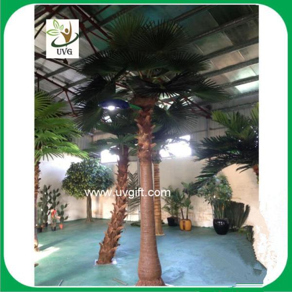 UVG wholesale chinese artificial fan palm trees with lights for home garden decoration