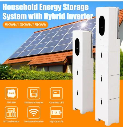 ESS Standing Wall Mounted All In One 5KW Inverter LiFePO4 Battery 48V 5kWh 10kwh 15kwh Home Solar Energy Battery