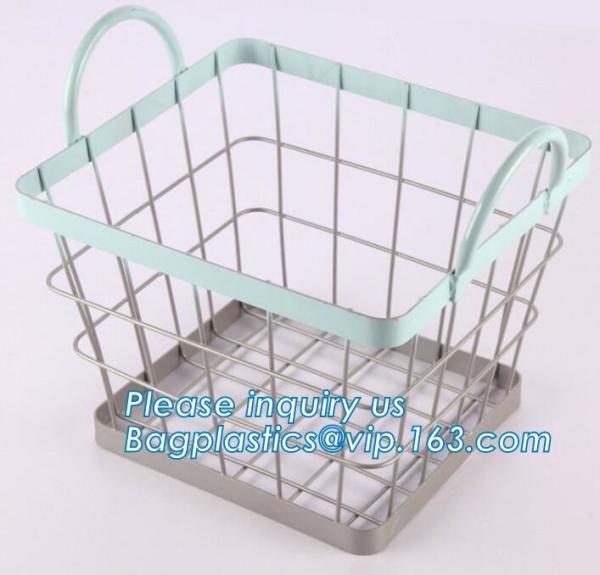 supermarket custom oblong wire metal storage baskets, Rose-Gold Fruit Baskets Storage Baskets Metal Wire Baskets, wire