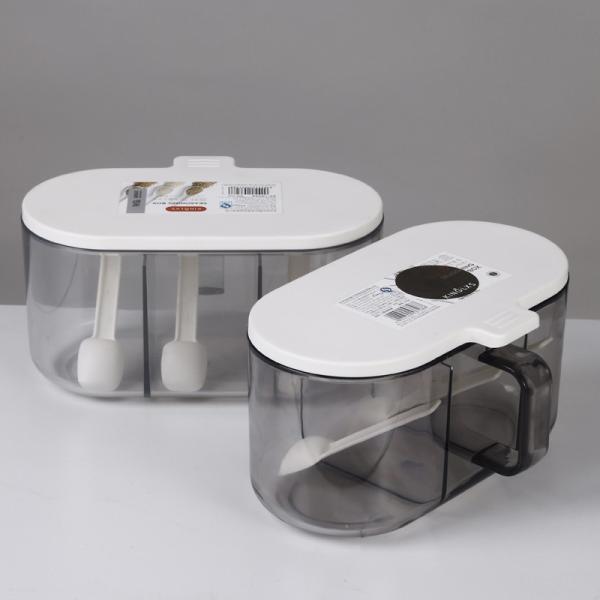 2/3 compartment PP Plastic Flavoring Containers With A Spoon