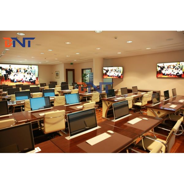 Intelligent paperless conference system whole aluminum alloy motorized monitor lift with 15.6 inch monitor