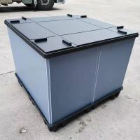 Boîte à palettes en plastique de 1120 mm à manches et conteneur pliable à palettes