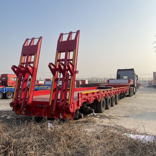 80 Ton Hydraulic Extendable 9 Axle Gooseneck Lowboy Trailer with Mechanical Suspension