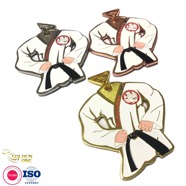 Wrestling Karate Gold Silver Bronze Medals , Zinc Alloy Custom Medals For Races