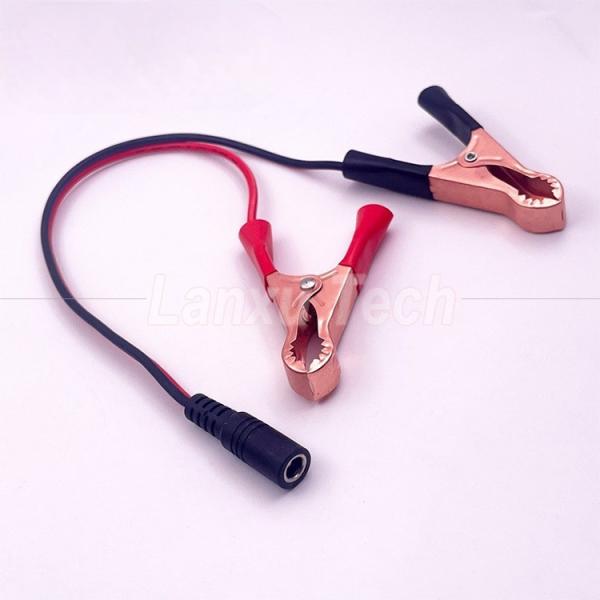 Male Female DC Jack Plug 5.5x2.1mm to Alligator Clips Car Charger Power Supply Cord Cable