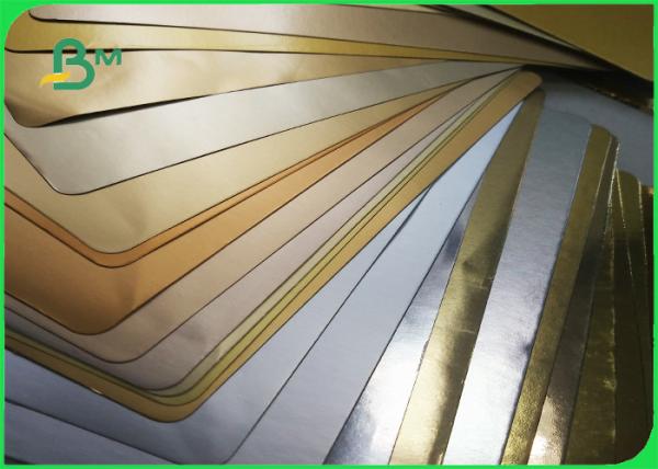 rolo do papel do cartão 275GSM, ouro da folha de alumínio/cartão de papel de prata para o pacote super do presente