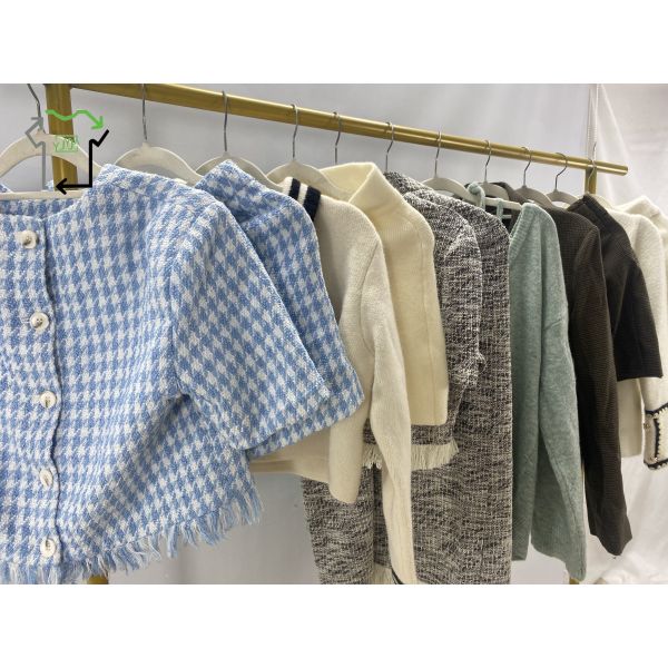 Second Hand Women Slim Fit Polyester Cotton Suit Set Used Clothes Apparel Wholesale