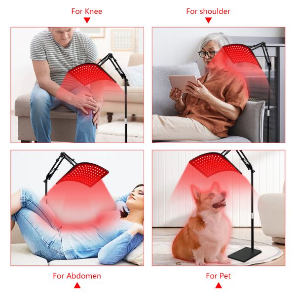 Pain Relief Red Light Therapy Panel with Stand and Customizable Output