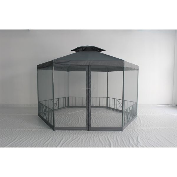 Outdoor Waterproof Garden Canopy Pergola with Customized Colors Hexagonal Double Roof