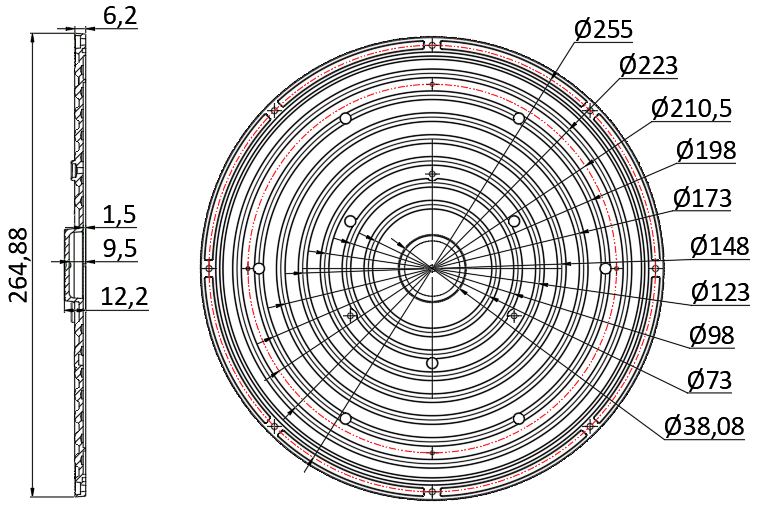 Φ265 мм высокий устье НЛО светодиодный оптический объектив 120 градусов для высокой мощности промышленного освещения