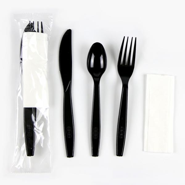 Plastic Cutlery Set with Free Design Disposable Utensils Fork Knife Spoon and Napkin