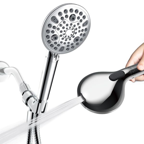 Brass High Pressure Rain Shower With A Stone Filtered 10 Spray Water Function Adjustable Hand Held Shower Head