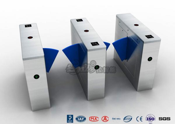 Multi - Lane Half Height Turnstiles , Optical Flap Barrier Access Control Turnstile