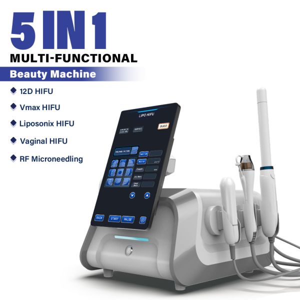 5 In 1 12D hifu beauty machine Anti Aging Micro Needle RF Skin Tightening High Efficiency