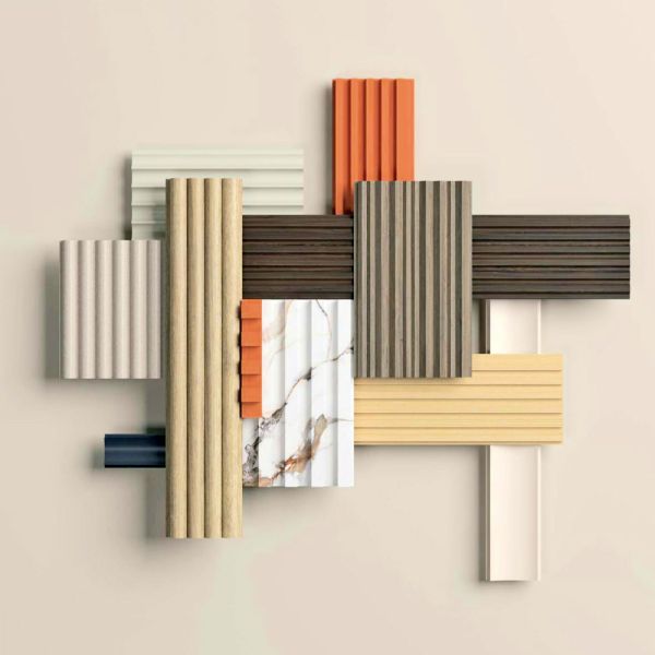 Interior Decorative WPC Wall Panels 3D Fluted Wall Panel For Indoor Background Wall