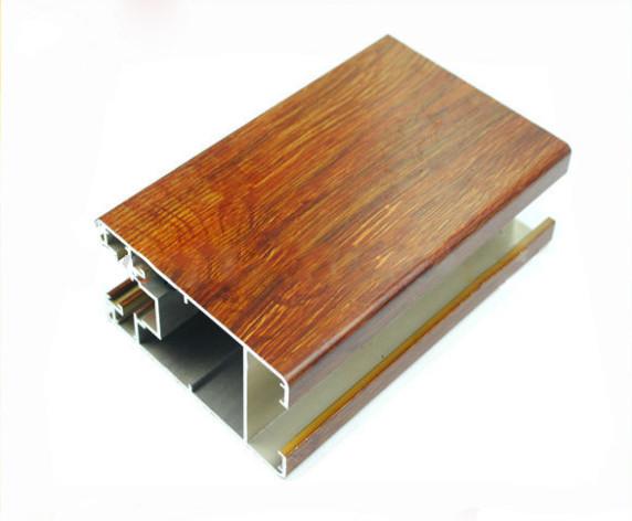 Quality Light Aluminium Window Profiles , Wood Finished Extruded Aluminium Profiles