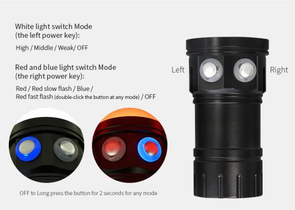 Waterproof High Brightness LED Flashlight 300W Max 18000LM White Four 18650 Battery