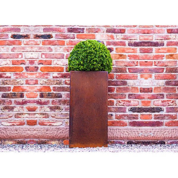 Outdoor Antique Rectangular Weathering Steel Planters Silver Color