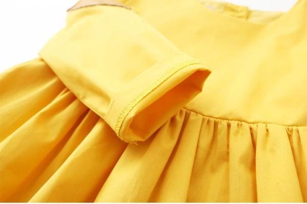 2016 Fashion Girl Colorful Kid's Dress long sleeve Yellow Dancing Dress Prince Style Q051