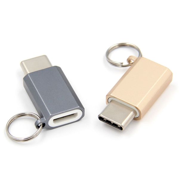 Переходник Usb c к Usb серого цвета, тип конвертер заряжателя ноутбука OCC c с ключевой цепью