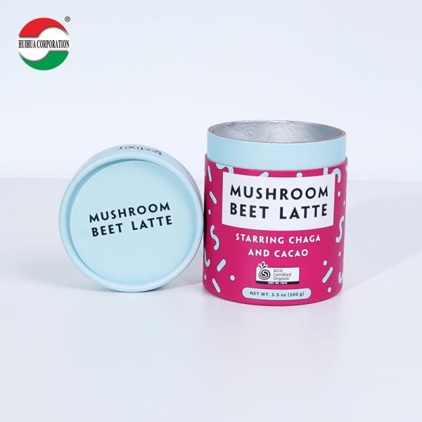 Design personnalisé Contenant de thé de qualité alimentaire Emballage Matériau recyclable Bonbons de luxe Boîtes cadeau rondes en papier kraft Cylindre à tube à sceau en aluminium