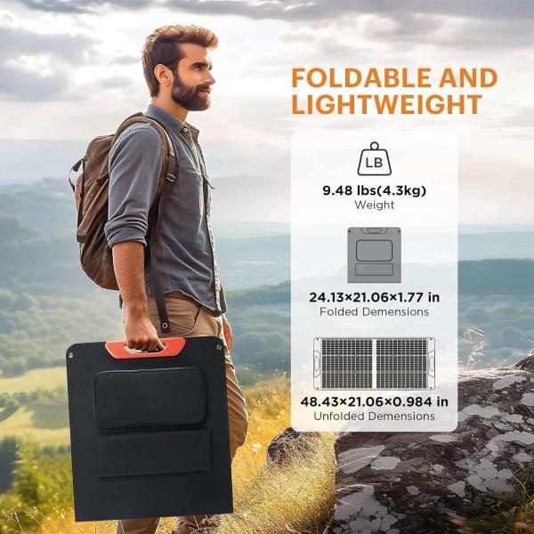 Custom Foldable Portable Monocrystalline Solar Panels 120W Mono PERC Solar Cell Charging Kit for Campers Motorhomes RV Outdoors