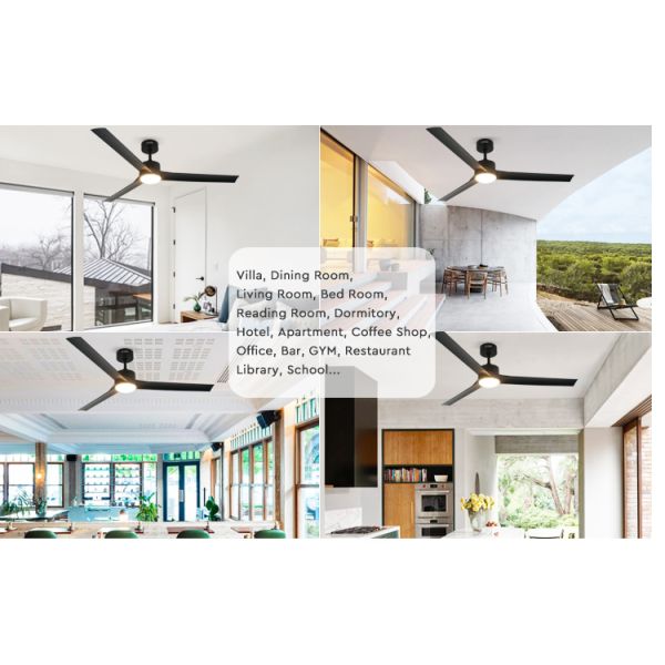 fã de teto plástico de 220V 240V 50HZ com velocidade do motor 5 da C.C. das luzes 37.6W