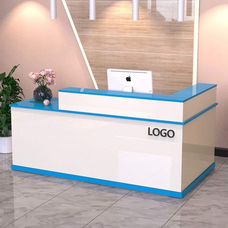 Office Furniture Modern Design White Reception Desk Counter for Convenience Store