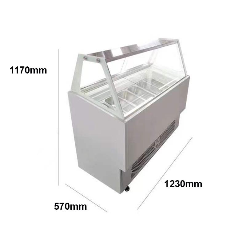 Commercial Ice Cream Display Freezer Refrigerator Italian Gelato Showcase Display Freezer for Ice Cream