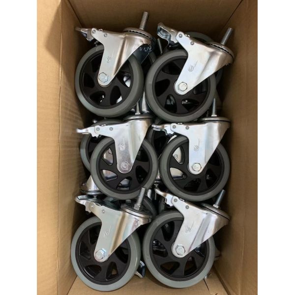 Высококачественный 4 дюймовый черный ПВХ кастер с двойным шариковым подшипником с натяжкой