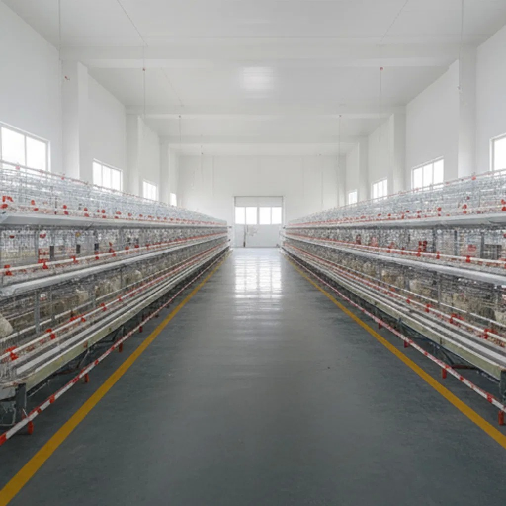 Rust Resistant Chicken Poultry Farm Equipment Broiler Cage System Multi Tier Designs