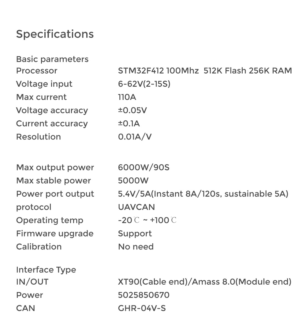 Cuav Can Pmu Module Power Supply 0.05v 0.1a Output 5v/5a Uav High Management Unit Fpv Drone