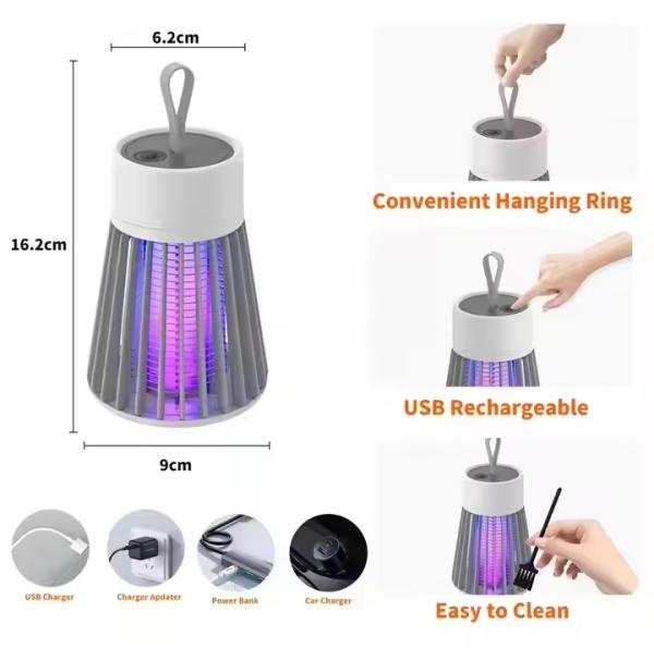 Rechargeable Type 2 in 1 LED UVA Trap Light Indoor Anti Mosquito Lamp Fly Cather Rechargeable Mosquito Zapper