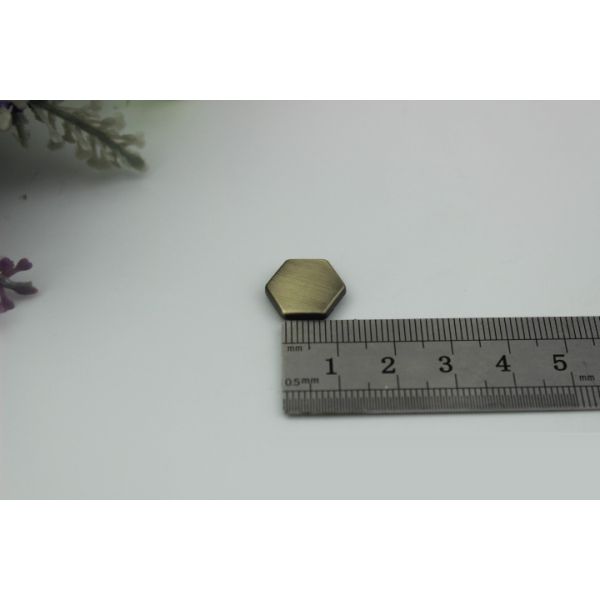 Bags hardware zinc alloy hanging brush anti brass 15 mm six-sided decorative bottom nails with single rivets