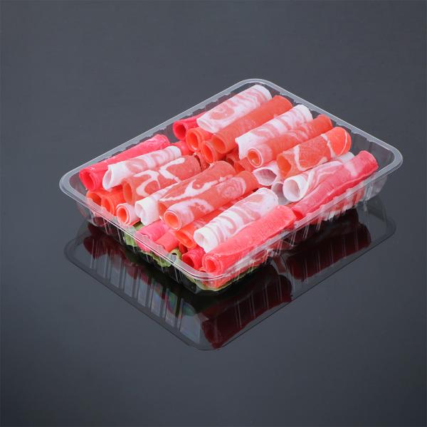 Disposable Black PET Plastic Food and Meat Packaging Tray For Supermarket